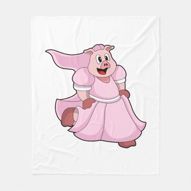 Schwein als Braut mit Hochzeitskleid Fleecedecke (Vorderseite)