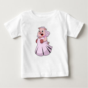 Schwein als Braut mit Hochzeitskleid.PNG Baby T-shirt