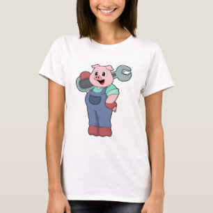 Schwein als Mechanik mit Schlüssel T-Shirt