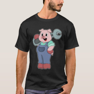 Schwein als Mechanik mit Schlüssel T-Shirt