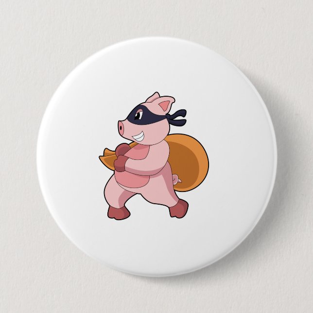 Schwein als Runner Button (Vorderseite)