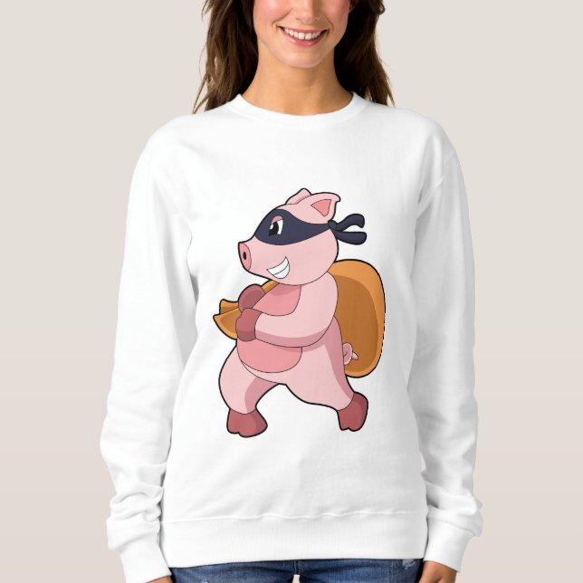 Schwein als Runner Sweatshirt (Vorderseite)
