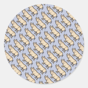 Schwein Antikes Schweine Niedliche Vintage Illustr Runder Aufkleber