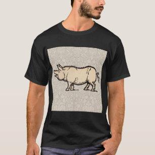 Schwein Antikes Schweine Niedliche Vintage Illustr T-Shirt