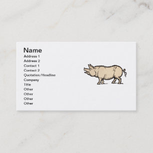 Schwein Antikes Schweine Niedliche Vintage Illustr Visitenkarte