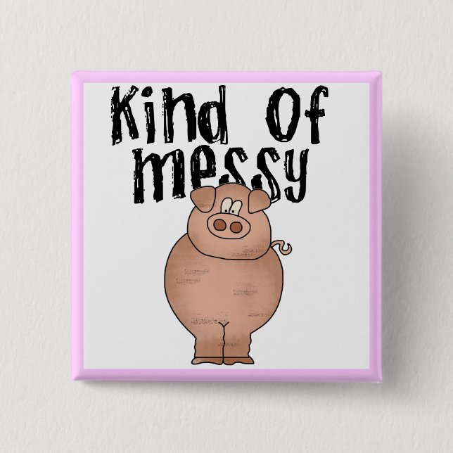 Schwein-Art der unordentlichen T-Shirts und der Ge Button (Vorderseite)