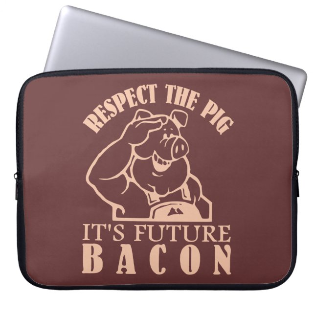 SCHWEIN AUF BACON - individueller Farb-Laptop-Ärme Laptopschutzhülle (Vorderseite)