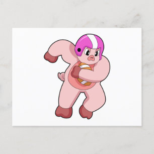 Schwein beim Fußball-Sport Postkarte