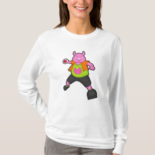 Schwein beim Handballspieler mit Handball T-Shirt