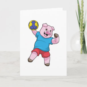 Schwein beim Handballsport Karte