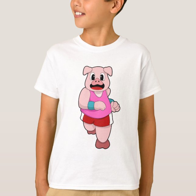 Schwein beim Laufen T-Shirt (Vorderseite)