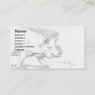 Schwein-Bleistift, der Skizze-Bauern zeichnet Visitenkarte