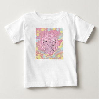 Schwein, Blume des Lebens, Rose, Mandala,Zen,Chakr Baby T-shirt
