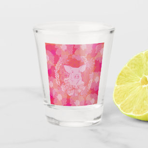 Schwein Blüte des Lebens Schnapsglas