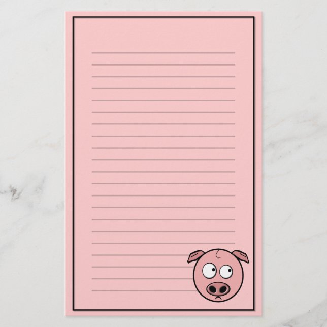 Schwein-Briefpapier Briefpapier (Vorderseite)