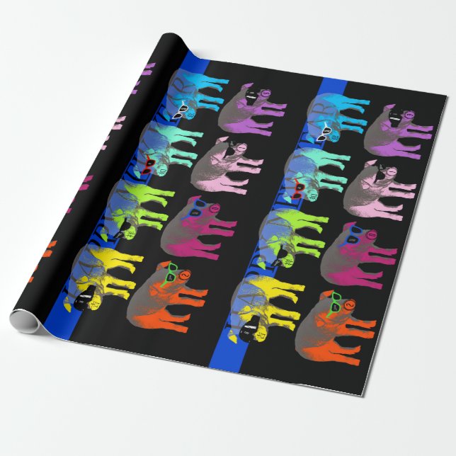 Schwein Chinesisches Neujahr 2019 Pop Wrapping Pap Geschenkpapier (Ungerollt)