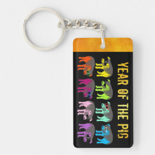 Schwein Chinesisches Neujahr Zodiac Geburtsname Sc Schlüsselanhänger