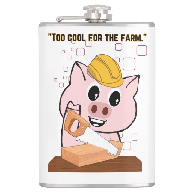 Schwein der Tischlerquote Flachmann (Vorderseite)