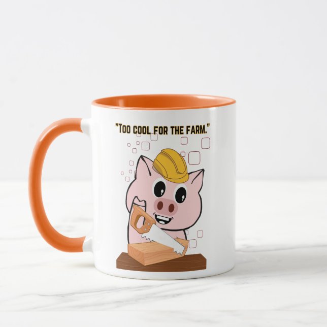 Schwein der Tischlerquote Tasse (Links)