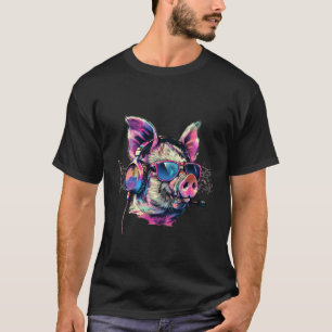 Schwein DJ Techno EDM Schwein Liebhaber Musik Kopf T-Shirt