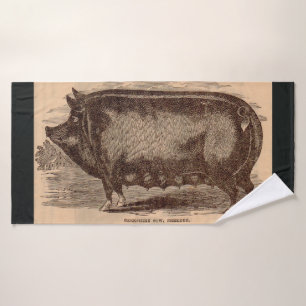 Schwein Druck Berkshire Sauen Nr. 1 aus dem 19. Ja Badehandtuch