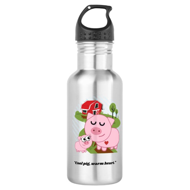 Schwein Edelstahlflasche (Vorderseite)