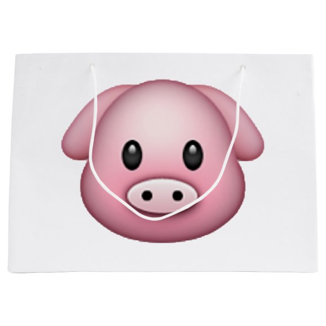 Schwein - Emoji Große Geschenktüte (Vorderseite)