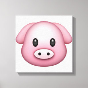Schwein - Emoji Leinwanddruck