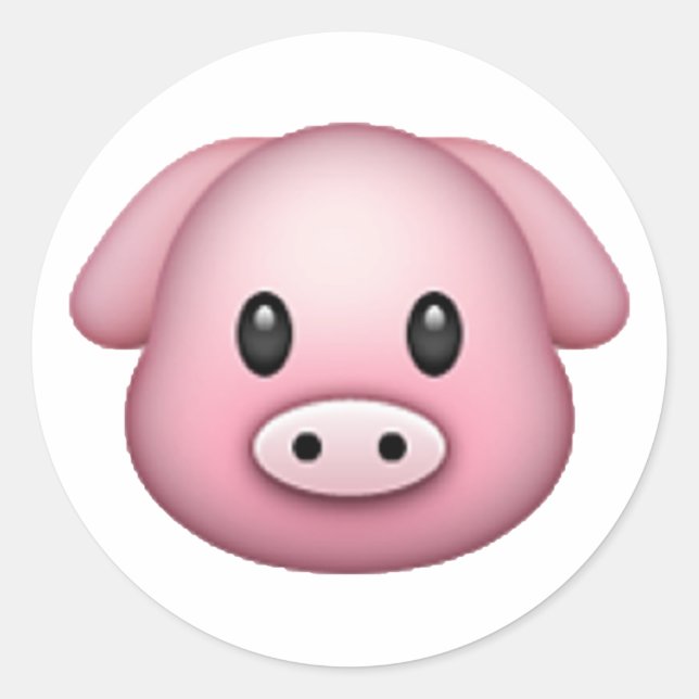 Schwein - Emoji Runder Aufkleber (Vorderseite)