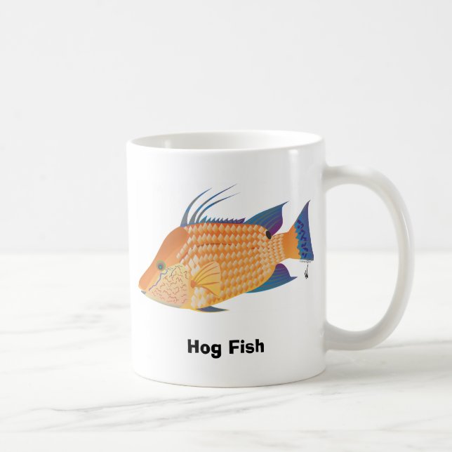 Schwein-Fische Kaffeetasse (Rechts)