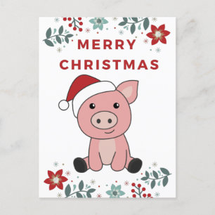 Schwein Frohe Weihnachtstiere Schweine Feiertagspostkarte
