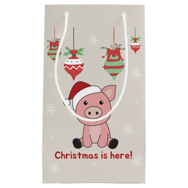 Schwein Frohe Weihnachtstiere Schweine Kleine Gesc Kleine Geschenktüte (Vorderseite)