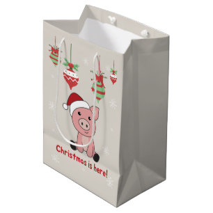 Schwein Frohe Weihnachtstiere Schweine Mittlere Ge Geschenktüte