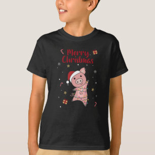 Schwein Frohe Weihnachtstiere Schweine T-Shirt