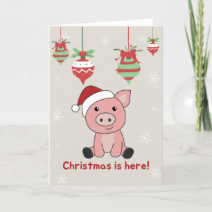Schwein Frohe Weihnachtstiere Schweine Weihnachtsk Feiertagskarte