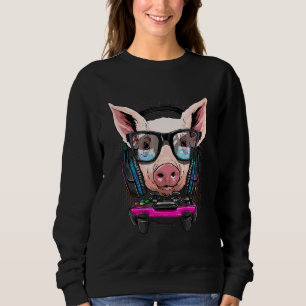 Schwein Gamer PC Computer Videospiel Streaming Gam Sweatshirt