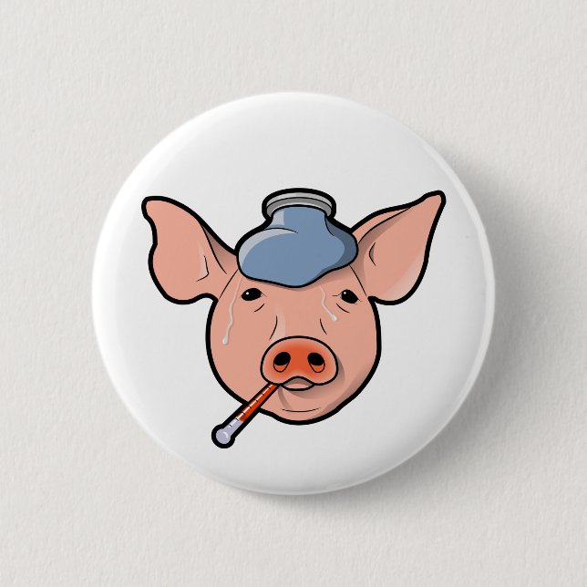 Schwein-Grippe - Knopf Button (Vorderseite)