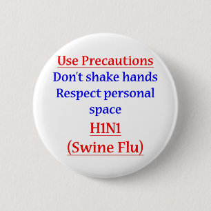 Schwein-Grippe-Vorkehrungen Button