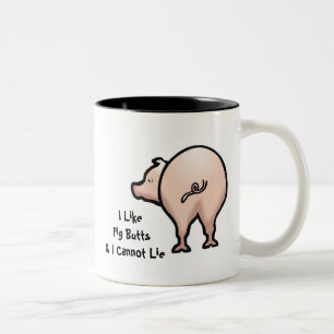 Schwein-Hintern-Tasse Zweifarbige Tasse