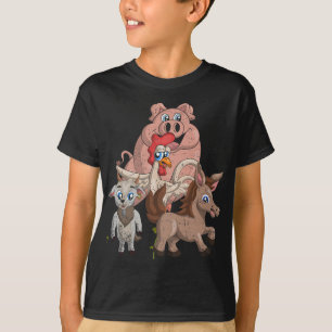 Schwein Huhn Ziege Pferd Bauernhof Squad Kinder Ge T-Shirt