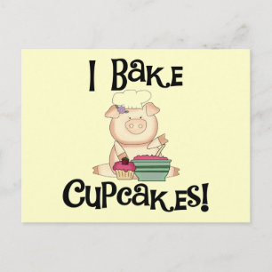 Schwein I Bake Cupcakes Tshirts und Geschenke Postkarte