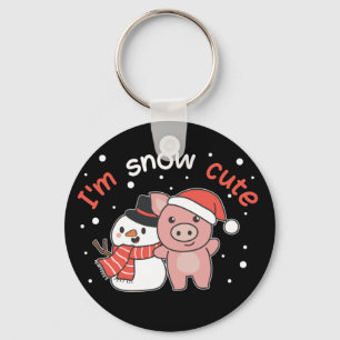 Schwein ich bin Schnee Niedlich Snowman Snow Pun S Schlüsselanhänger