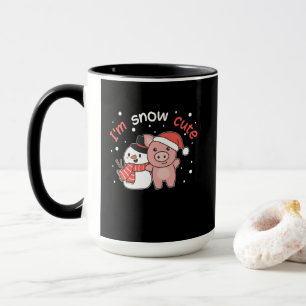Schwein ich bin Schnee Niedlich Snowman Snow Pun Tasse
