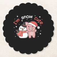 Schwein ich bin Schnee Niedlich Snowman Snow Pun
