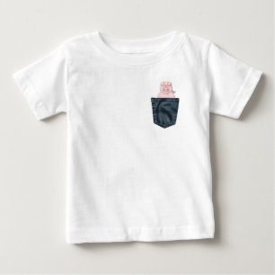 Schwein im Taschen-Peek-a-boo Baby T-shirt