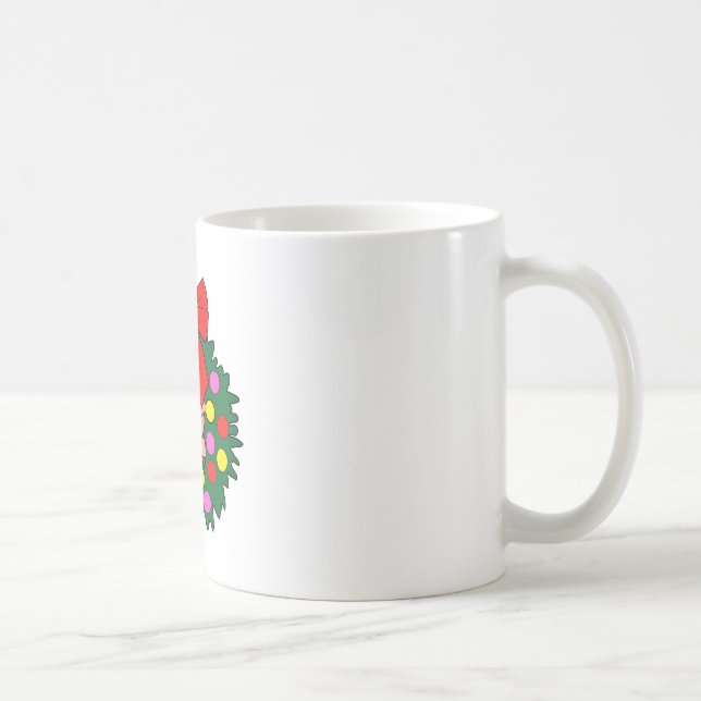 Schwein im WeihnachtsKranz Kaffeetasse (Rechts)