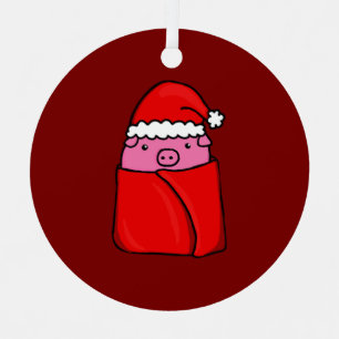 Schwein in Decke Weihnachtsdekoration Ornament Aus Metall