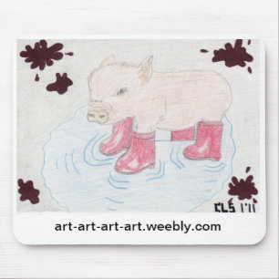 Schwein in den Stiefeln Mousepad