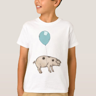 Schwein in einem Ballon T-Shirt