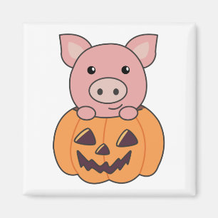 Schwein in Kürbiskraut Schweine glückliche Hallowe Magnet